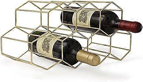 Tinor Wine Rack-7 Bottle Holder for Wine Storage, Freestanding Wine Rack for Wine Cellar Bar Cabinet,Stand Wine Rack for Kitchen (gold)