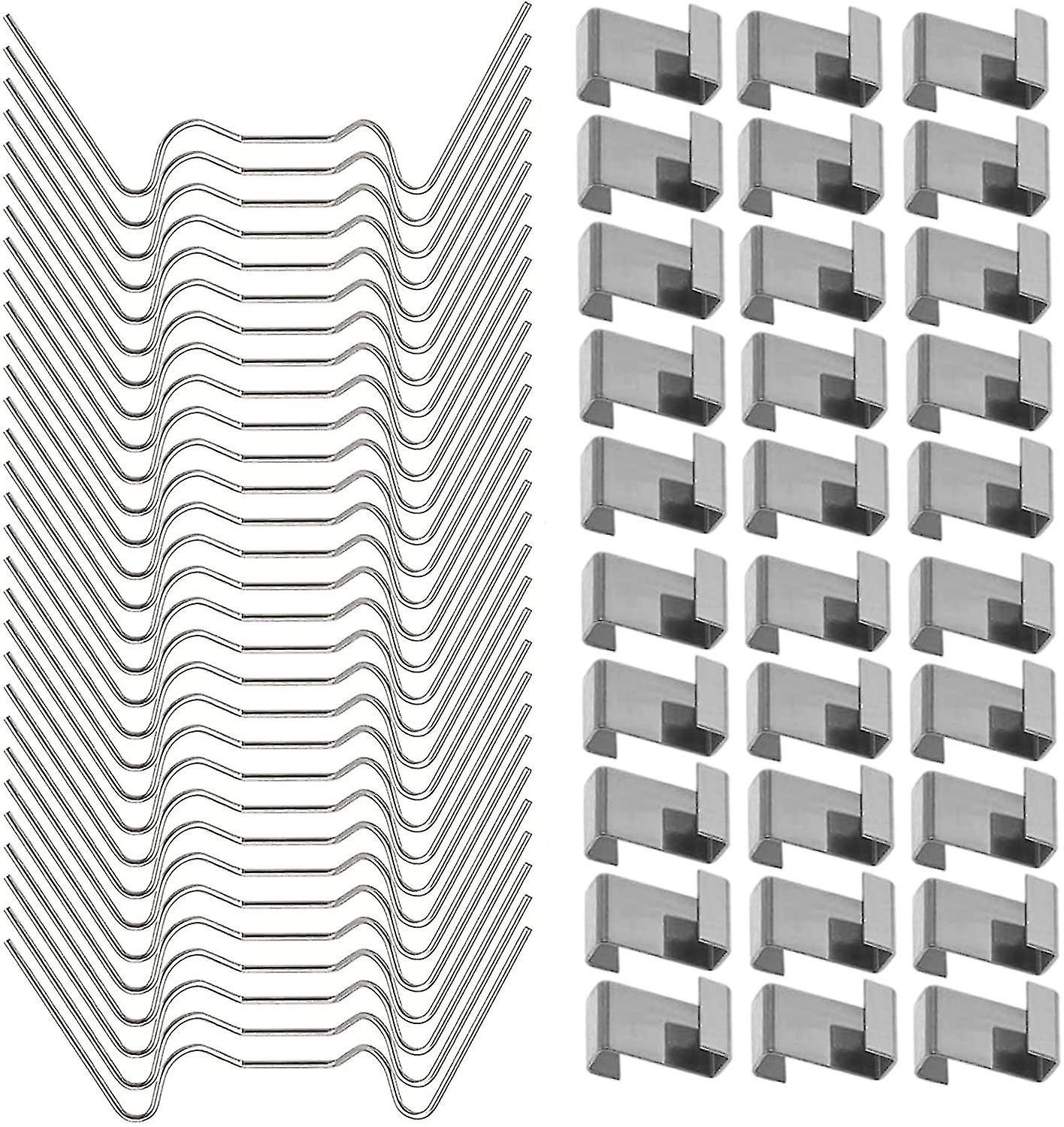 Acgiv 100pcs Glazing Clips Stainless Steel Greenhouse Glass Pane Fixing Clips W Type Greenhouse Glazing Z Type Clips Use Fttings