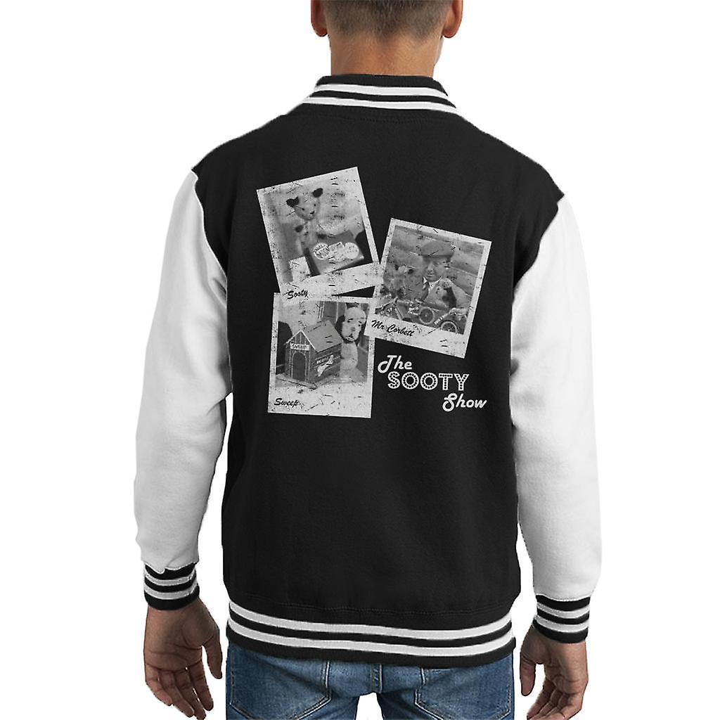 Sooty Retro 1950's Photo Montage Kid's Varsity Jacket Black/White X-Large (12-13 yrs)