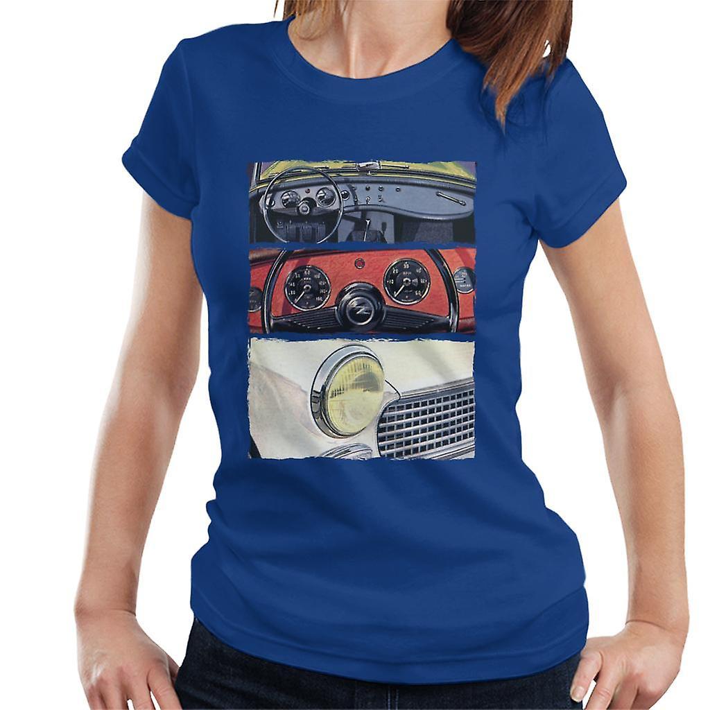 Austin Healey Montage British Motor Heritage Women's T-Shirt Royal Blue Medium