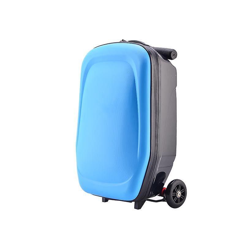 Redkid 21inch Carry On Luggage With Skateboard Lazy Pc Rolling Luggage Case Trolley Suitcase Bag Lightweight Scooter Trolley Box Wheels Azure blue ...