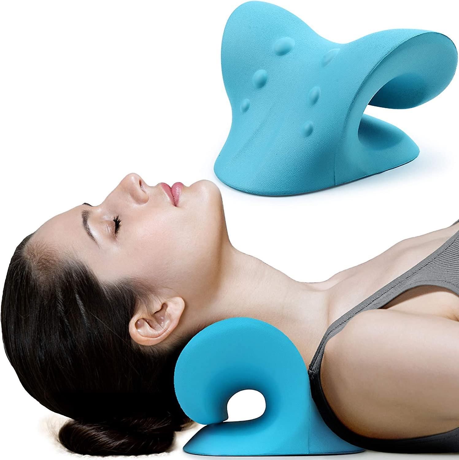 Ln-neck And Shoulder Relaxer - Cervical Traction Device For Pain Relief And Cervical Spine Alignment, Chiropractic Pillow Neck Stretcher (blue)