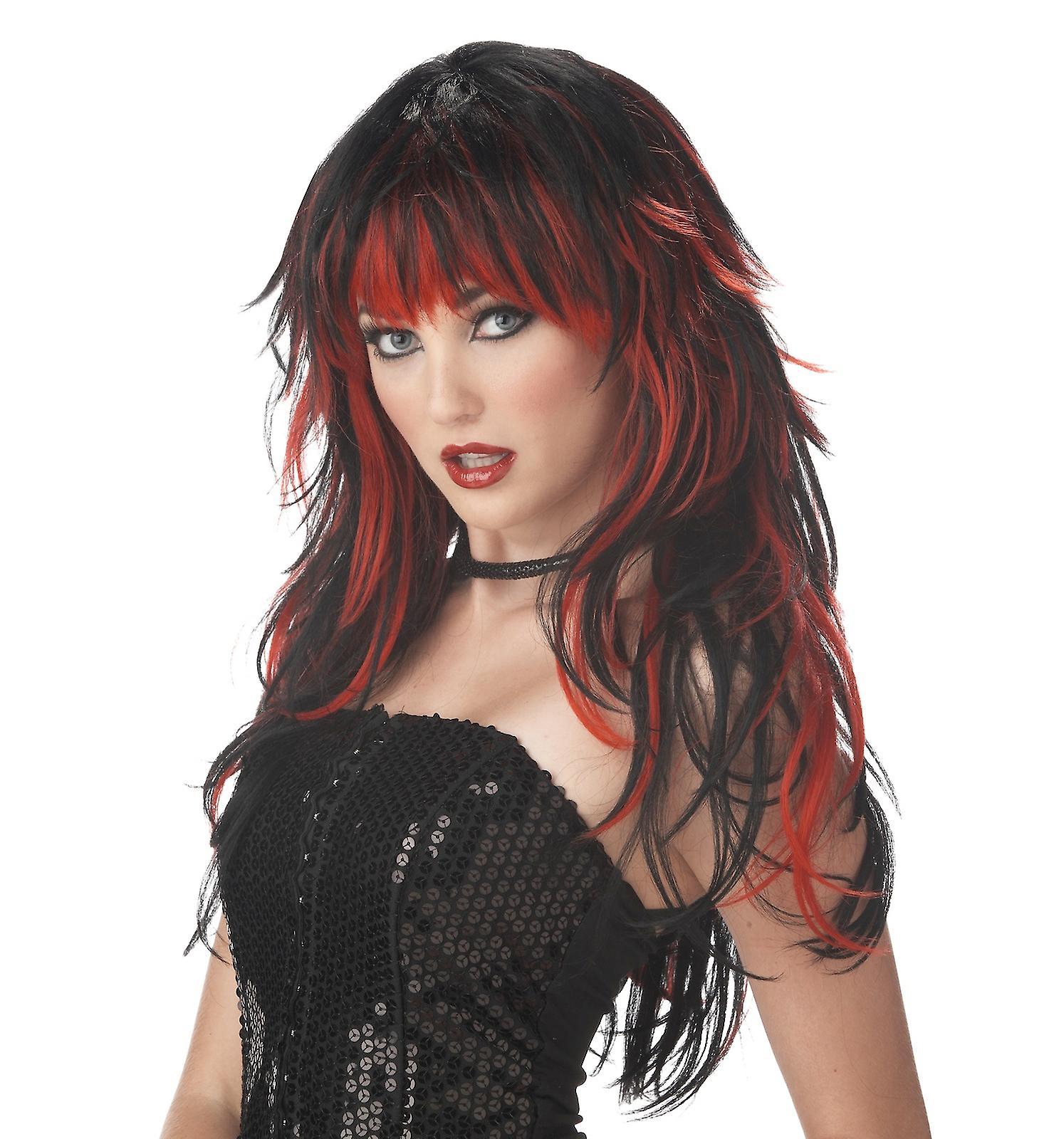 California Costume Collections Tempting Tresses Rock Vampires Red Black Women Costume Wig One Size