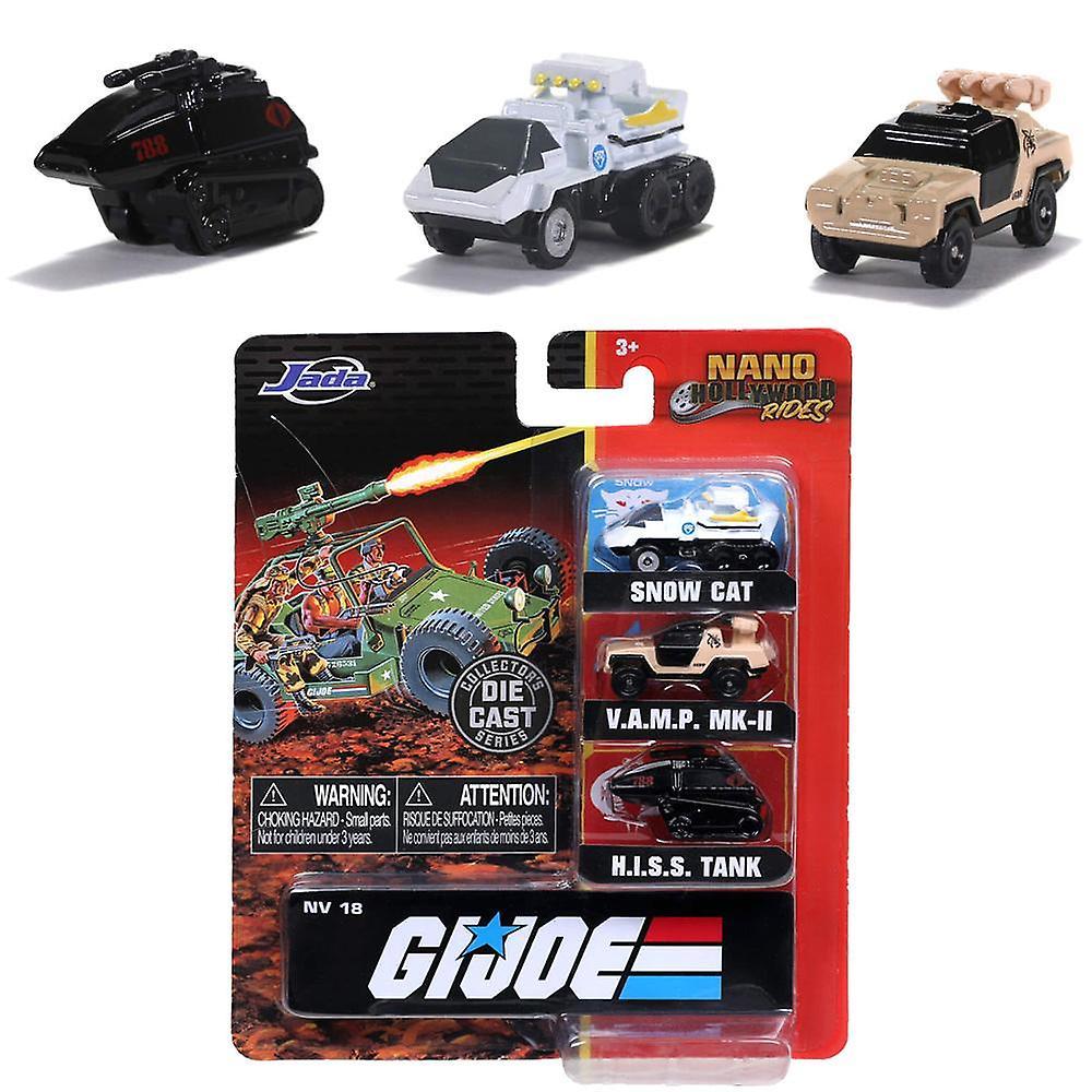 3-Pack G.I. Joe Nano Snow Cat, V.A.M.P. MK-II, H.I.S.S. Tank Cars/Vehicles In Metal