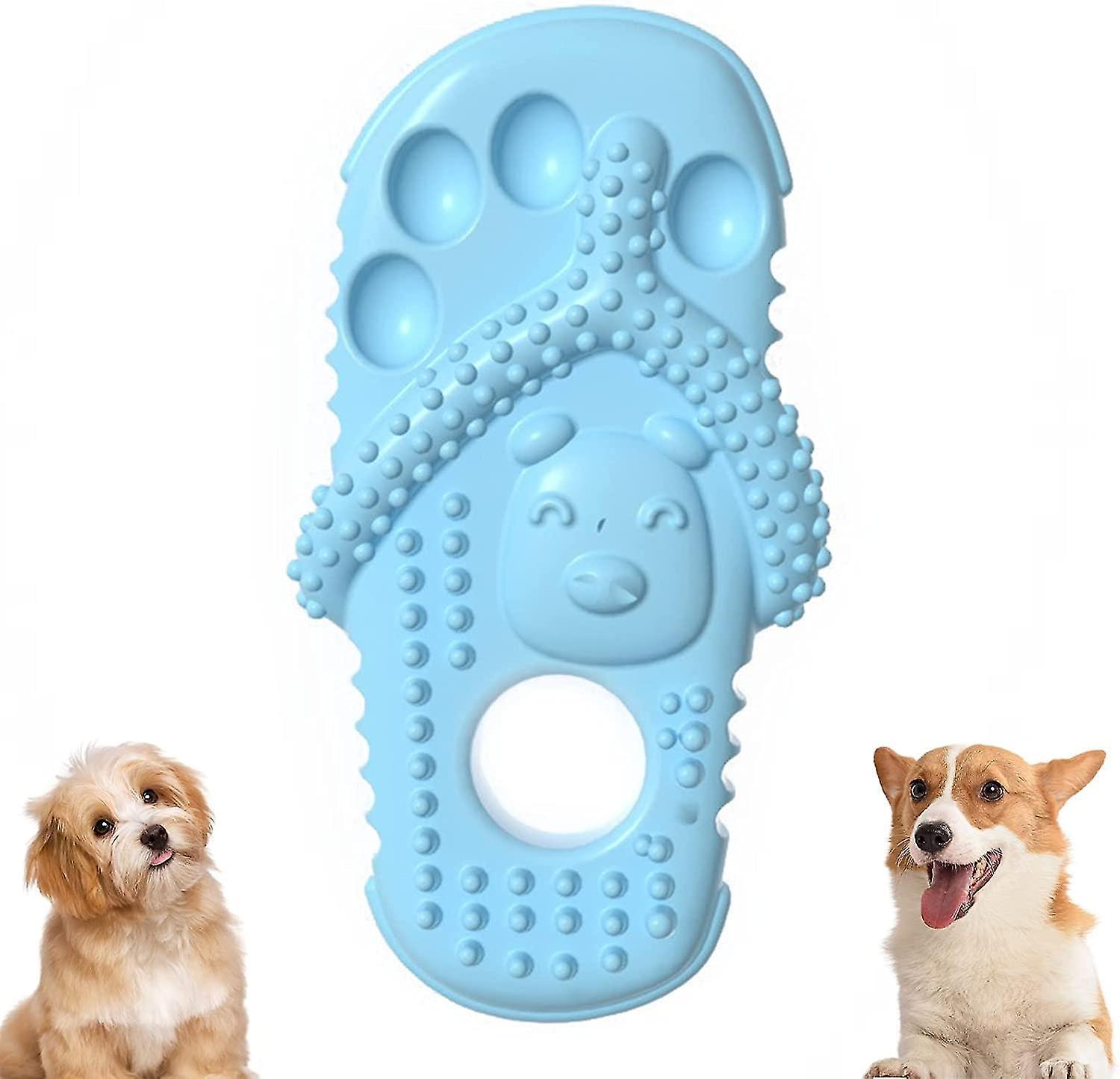 Tianzun Dog Chew Toys For Aggressive Chewers, Slipper Shape Dog Chew Toys Durable Dod Toy For Training Teeth Cleaning Blue