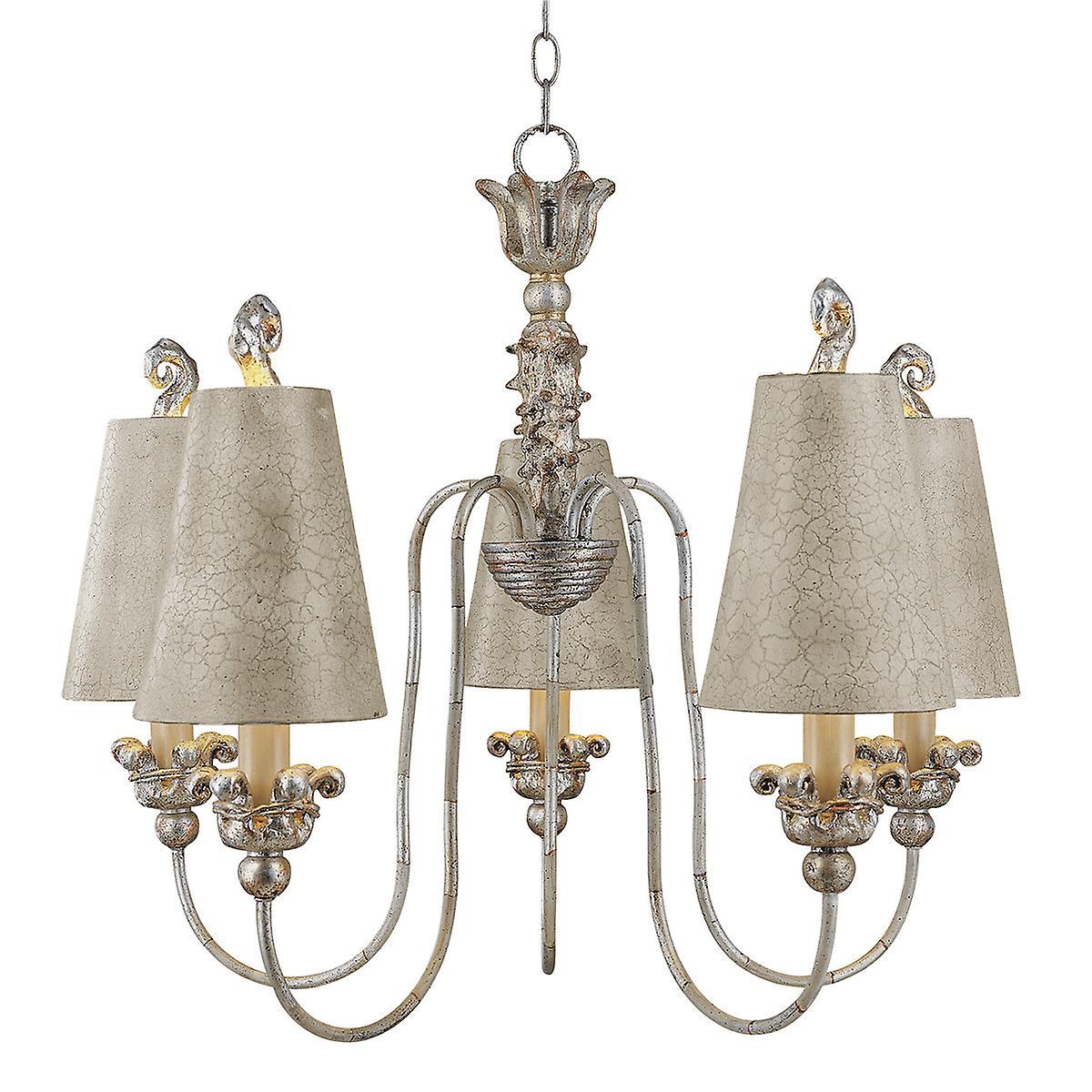 Elstead Lighting Remi 5 Light Multi Arm Chandelier Gold And Silver Finish, E27