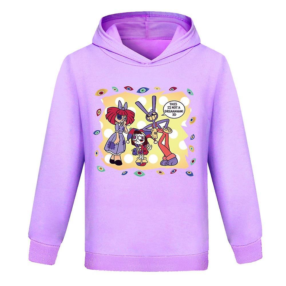 Ochime The Amazing Digital Circus Kids Boys Girls Fans Sweatshirt Hoodie Hooded Jumper Pullover Tops Purple 7-8 Years