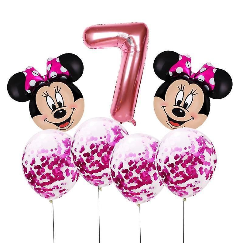 Slowmoose Mickey Mouse Head Shaped With Number-foil Balloons For Birthday Party Pink7