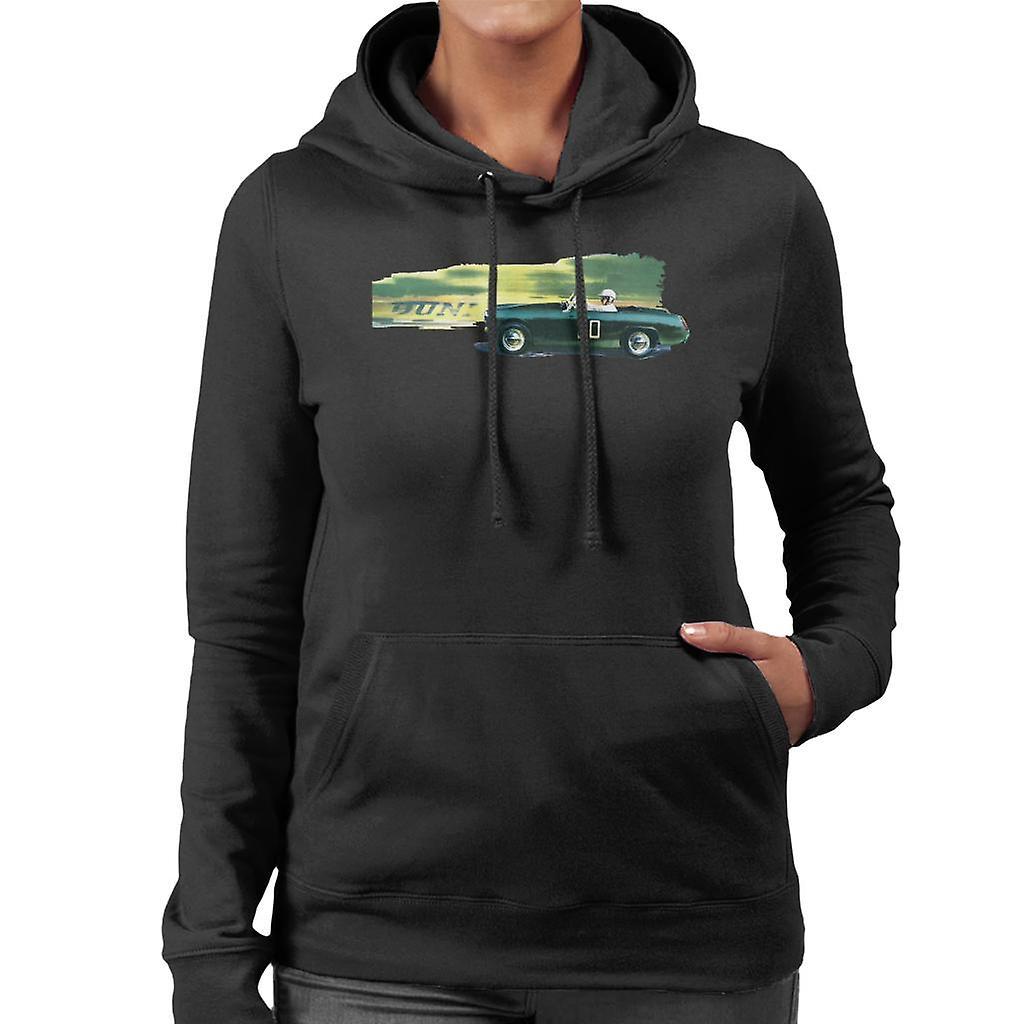 Austin Healey 20 Green British Motor Heritage Women's Hooded Sweatshirt Black XX-Large