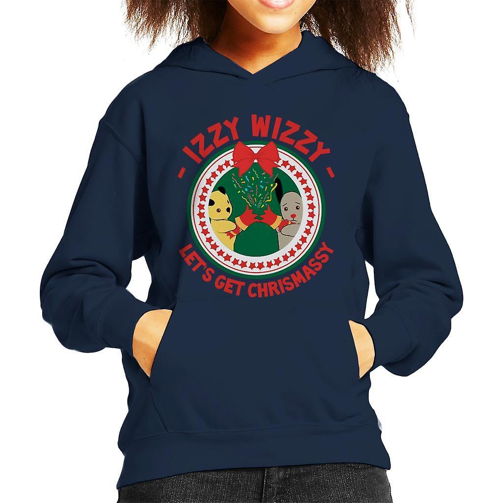 Sooty Christmas Lets Get Chrismassy Kid's Hooded Sweatshirt Navy Blue Small (5-6 yrs)