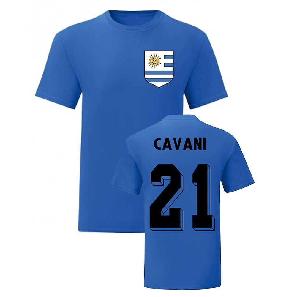 UKSoccerShop Edinson Cavani Uruguay National Hero Tee (Blue) Medium (38-40 inch)