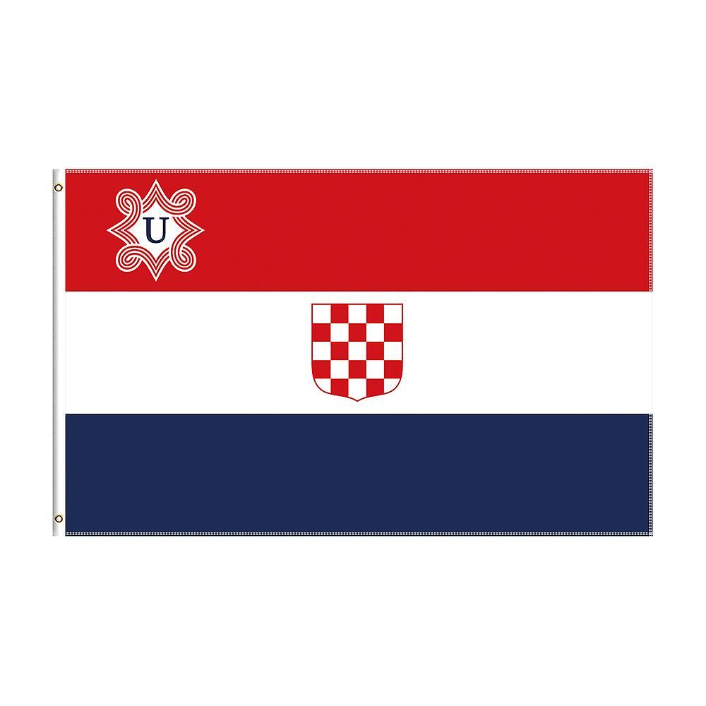 Bicaco 3x5 Ft Croatia 1941-1945 Flag Polyester Printed Historical Banner For Decor 120x180cm 1941-1945-152