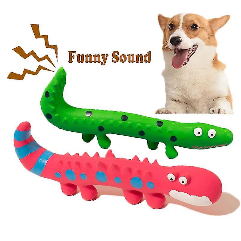 Tianzun Squeaky Sound Lizard Dog Toys, Dog Chew Toy, Funny Bite-resistant Pet Toys Dog Toys Clean Teeth Puppy Toys Pink