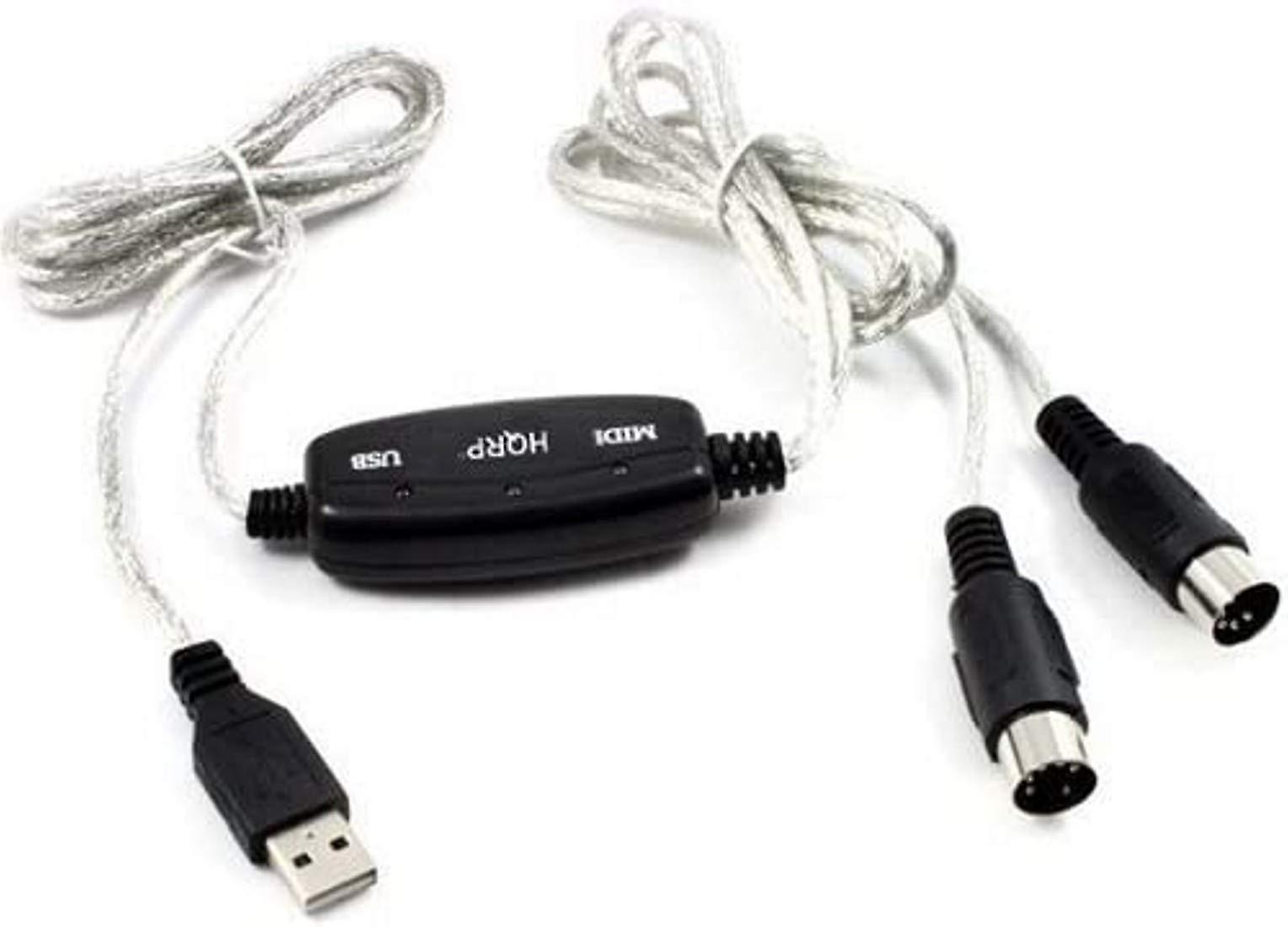 LINJOU USB IN-OUT MIDI Cable Converter PC to Music Keyboard Adapter