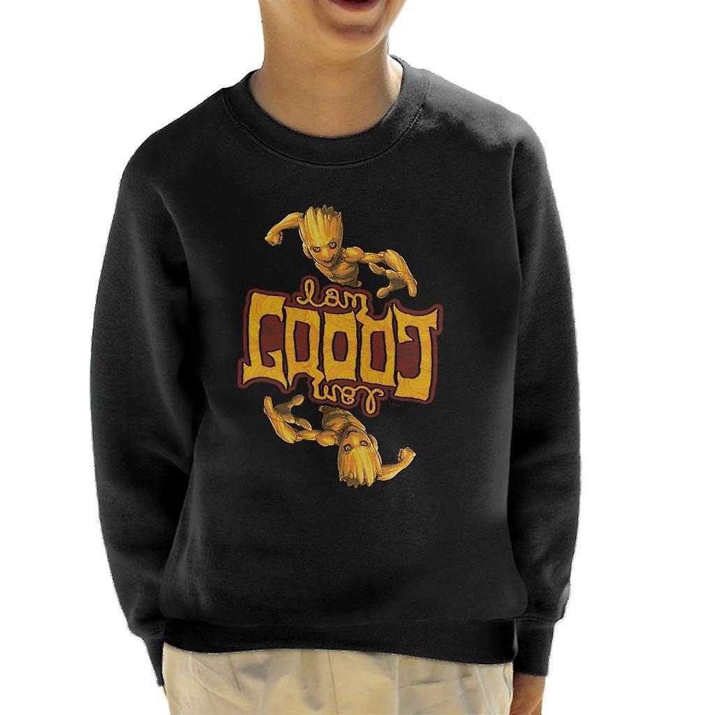 Marvel Guardians Of The Galaxy I Am Groot Symmetry Kid's Sweatshirt Black Medium (7-8 yrs)