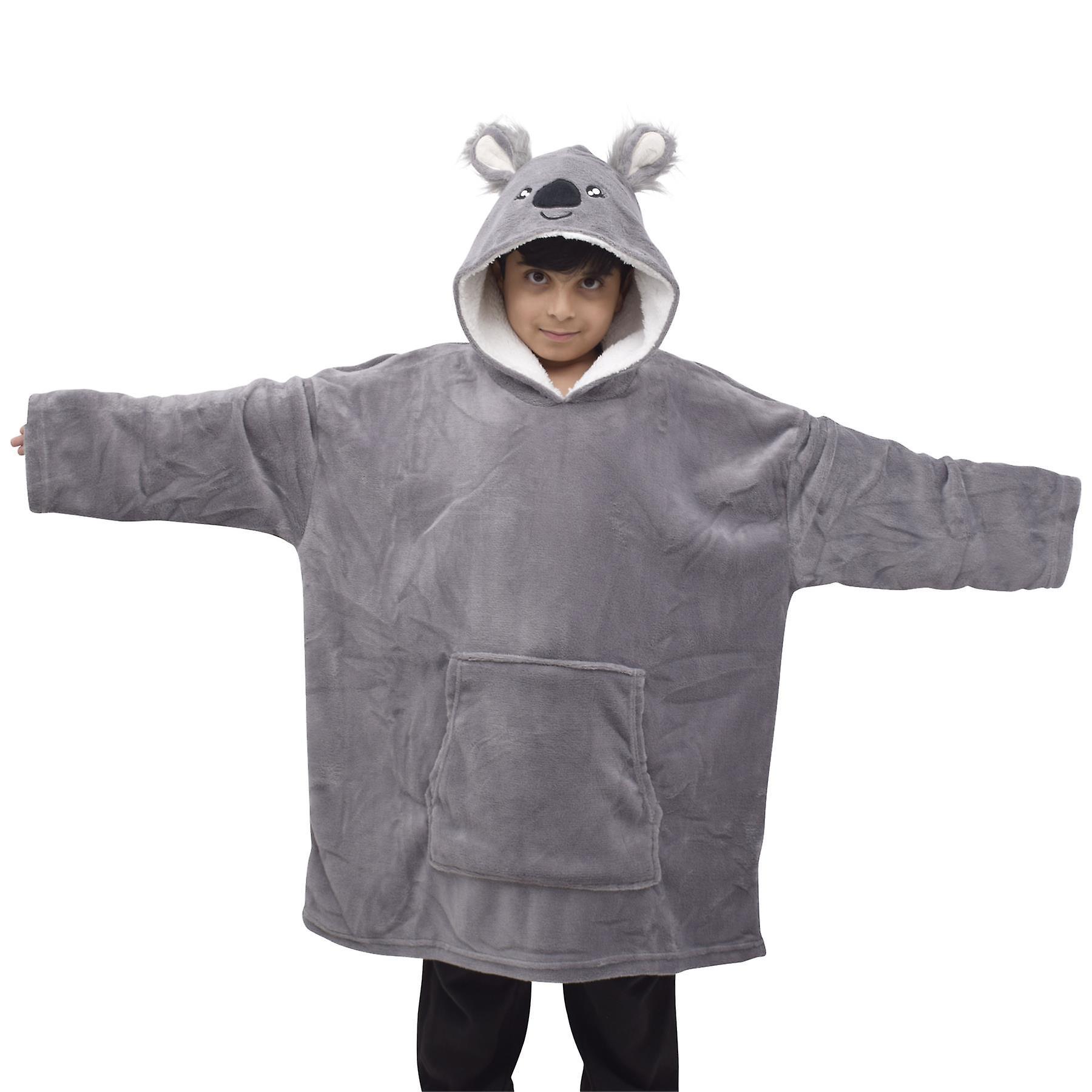 A2Z 4 Kids Kids Unisex Oversized Hoodie Snuggle Animal Fleece Hooded Blanket Koala 7-13 Years