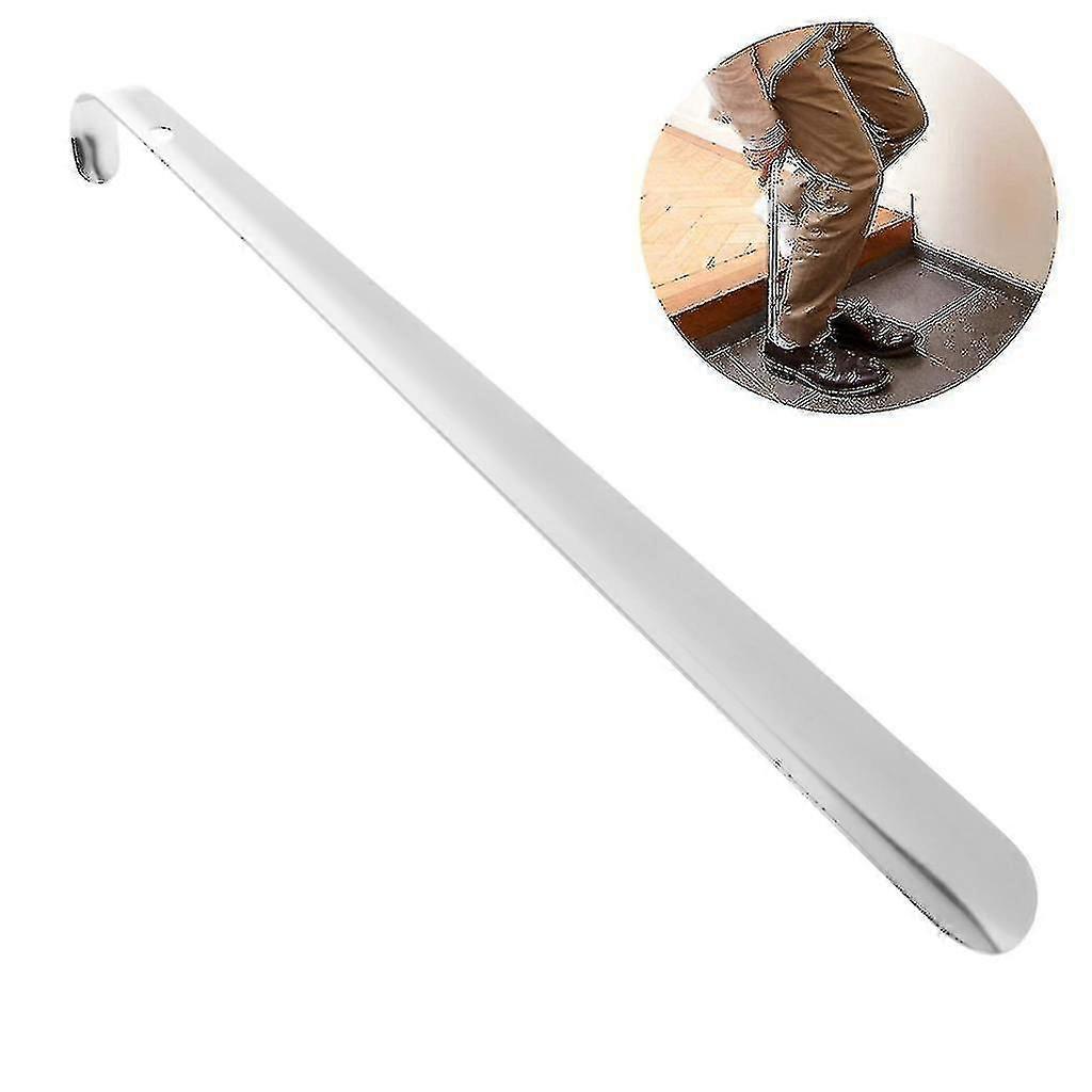 Unbrand Stainless Steel Shoehorn, Metal Shoehorn Long Shoehorn, Very Stable Design Stainless Steel Hook Long Shoehorn 58cm