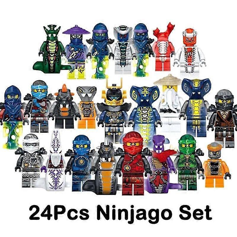 Leatpharkee 24 Pcs Set Ninjago Mini Figures Kai Jay Sensei Wu Master Building Blocks Toys