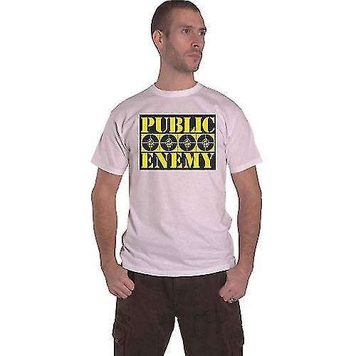 Public Enemy Unisex Adult Logo Cotton T-Shirt White M