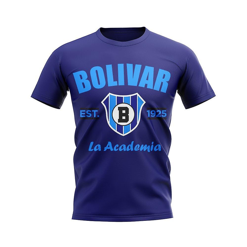 UKSoccerShop Bolivar Established Football T-Shirt (Navy) Womens M (Size 12 - 34 inch Chest)