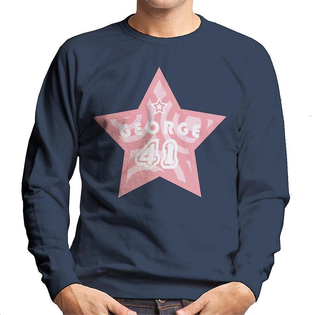 Curious George 41 Star Men's Sweatshirt Navy Blue X-Large