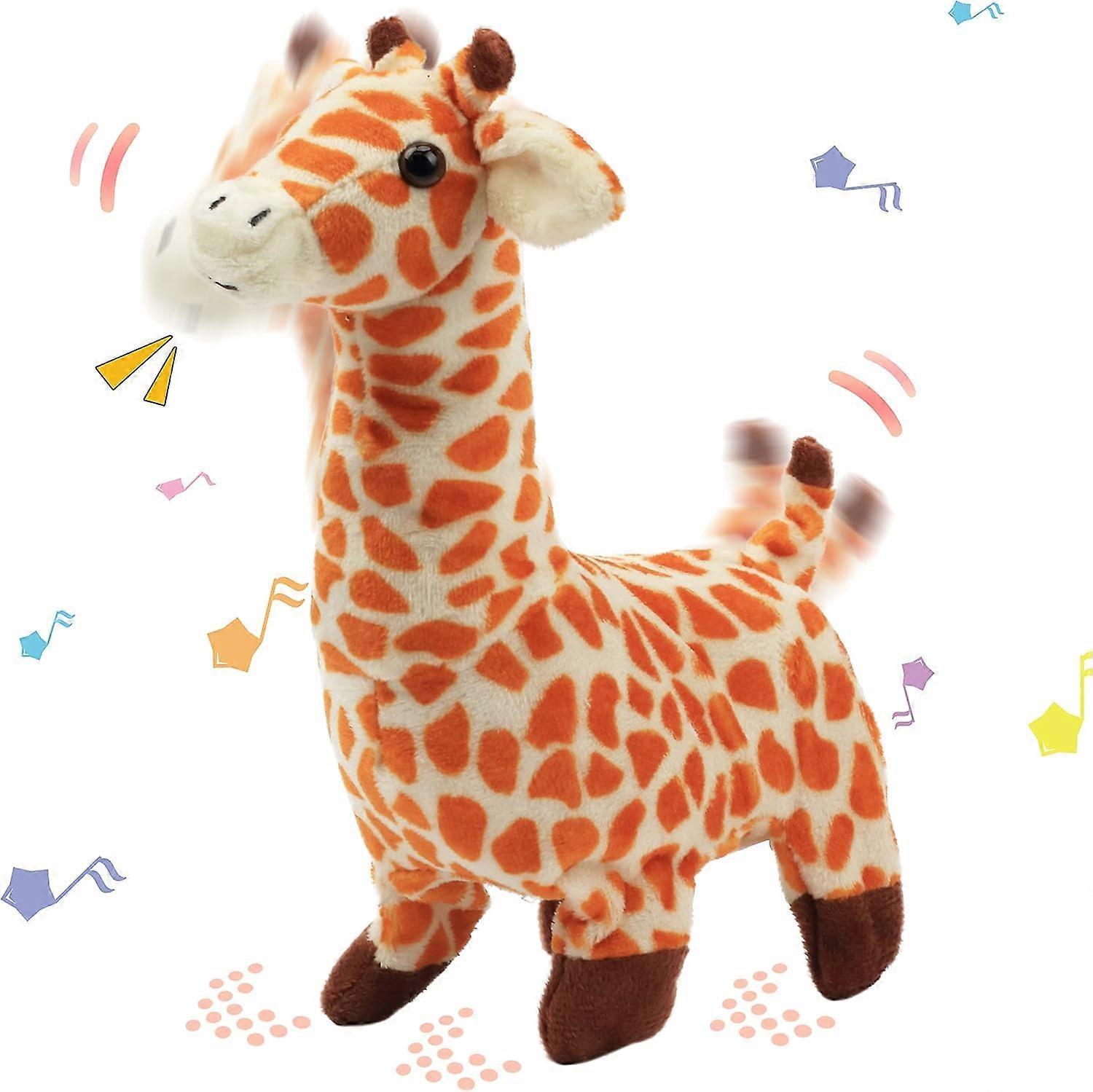 Heyone Walking Giraffe Interactive Electronic Pet Plush Jirafa Toy with Sounds and Movements Animated Shaking Tail Gift for Toddlers Birthday, Brow...