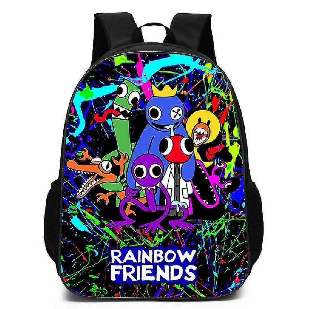 Lequeen Rainbow Friends 3d Digital Printing Backpack For Kids Boys Girls Large Capacity School Travel Bag Gifts A