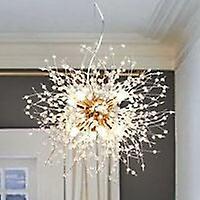 Dmdm Modern Gold Chandelier Crystal Sputnik Ceiling Light Firework Pendant Light Fixture for Dining Room Bedroom (8 Lights, Diameter 15.7 inch)