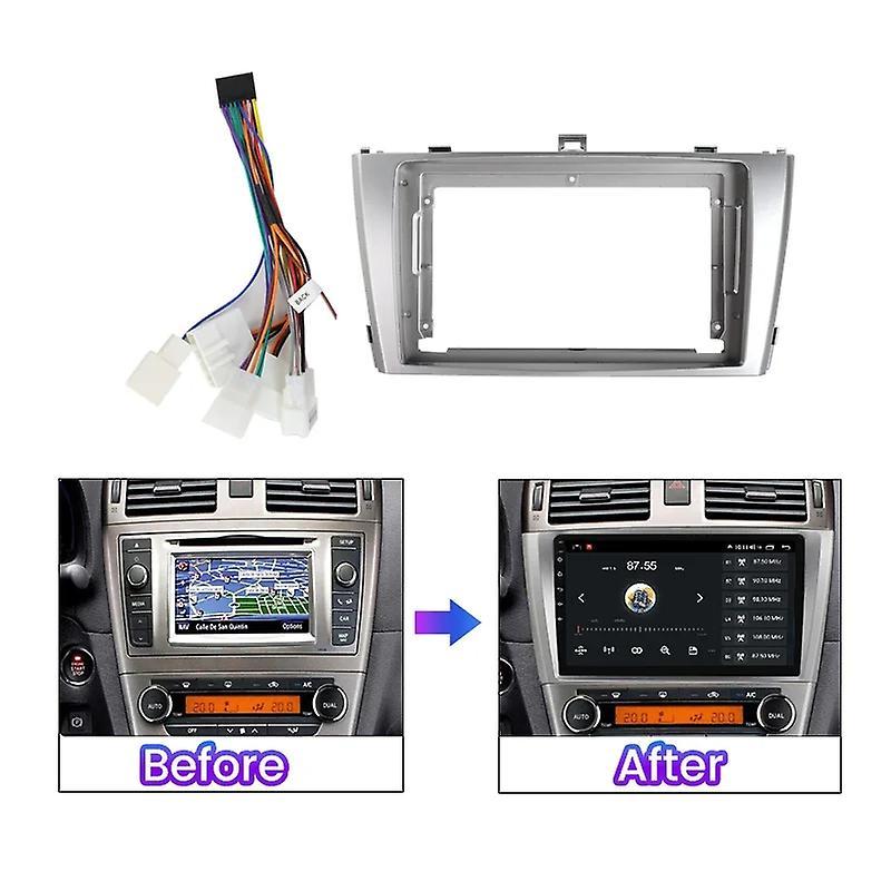 JIULUNET For Toyota Avensis 2008 - 2015 Car Radio Dashboard Panel Frame Power Cord