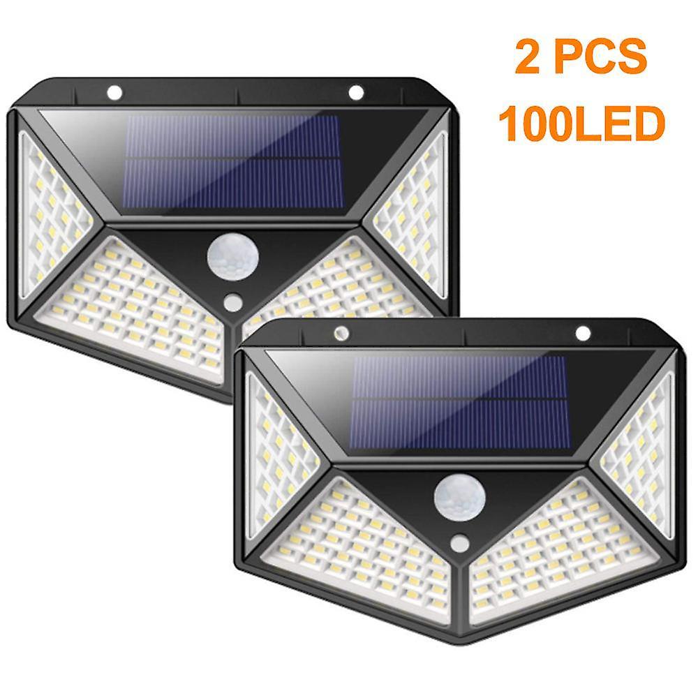 Timber 2 Pieces of Solar Lamps for Outdoor, 100 LED Super Bright Solar Lamp