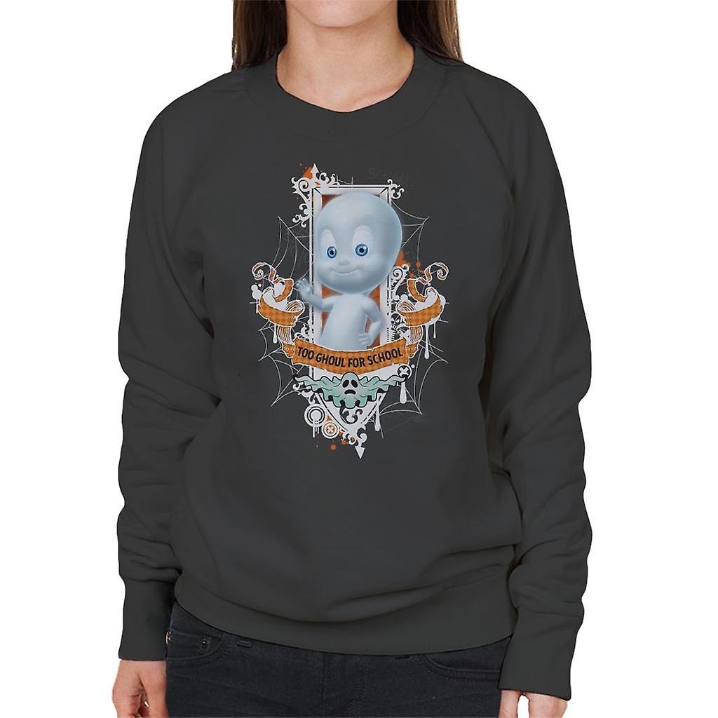 Casper The Friendly Ghost Too Ghoul For School Women's Sweatshirt Charcoal Medium