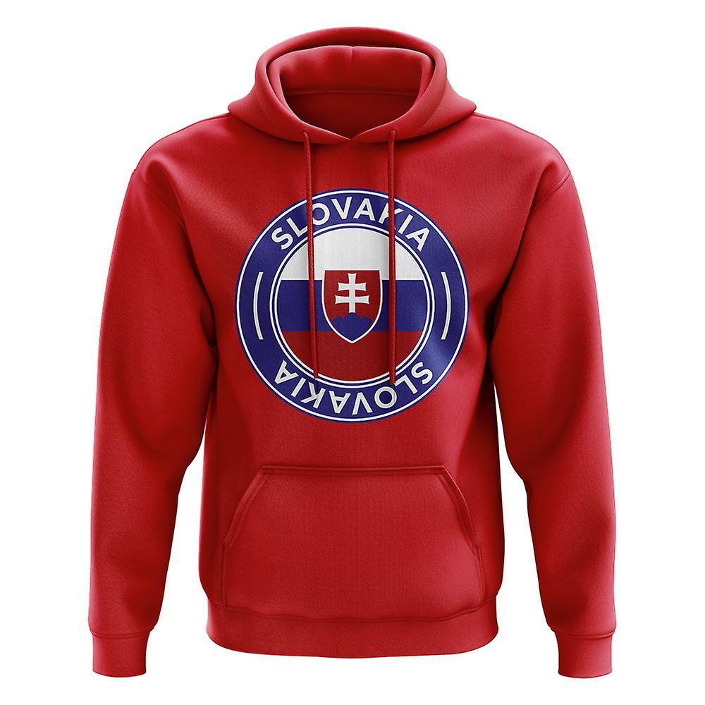 UKSoccerShop Slovakia Football Badge Hoodie (Red) XLB (12-13 Years)