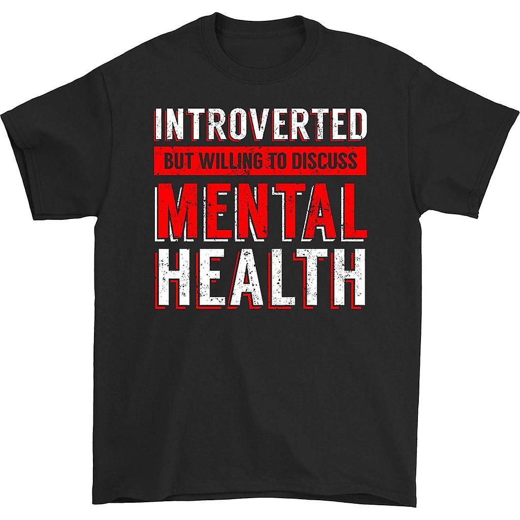 HISHARK Introverted but willing to discuss t-shirt black M