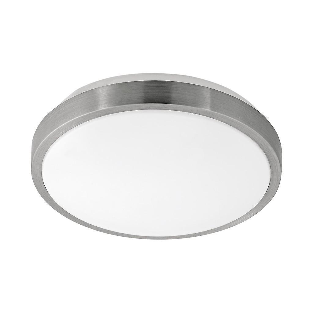 Eglo Lighting Competa LED Round Flush Ceiling Light Satin Nickel White