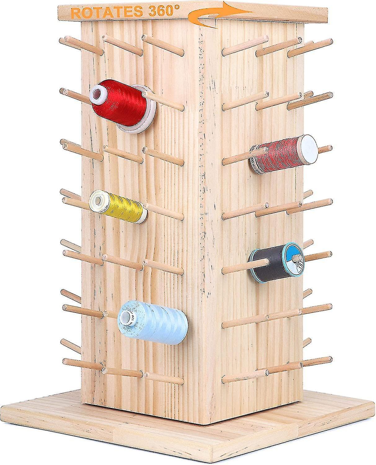 Treingi 84 Spools (diy To Be 93 Spools) 360 Fully Rotating Wooden Thread Rack/thread Holder Organizer For Sewing, Quilting, Embroidery, Hair-braidi...