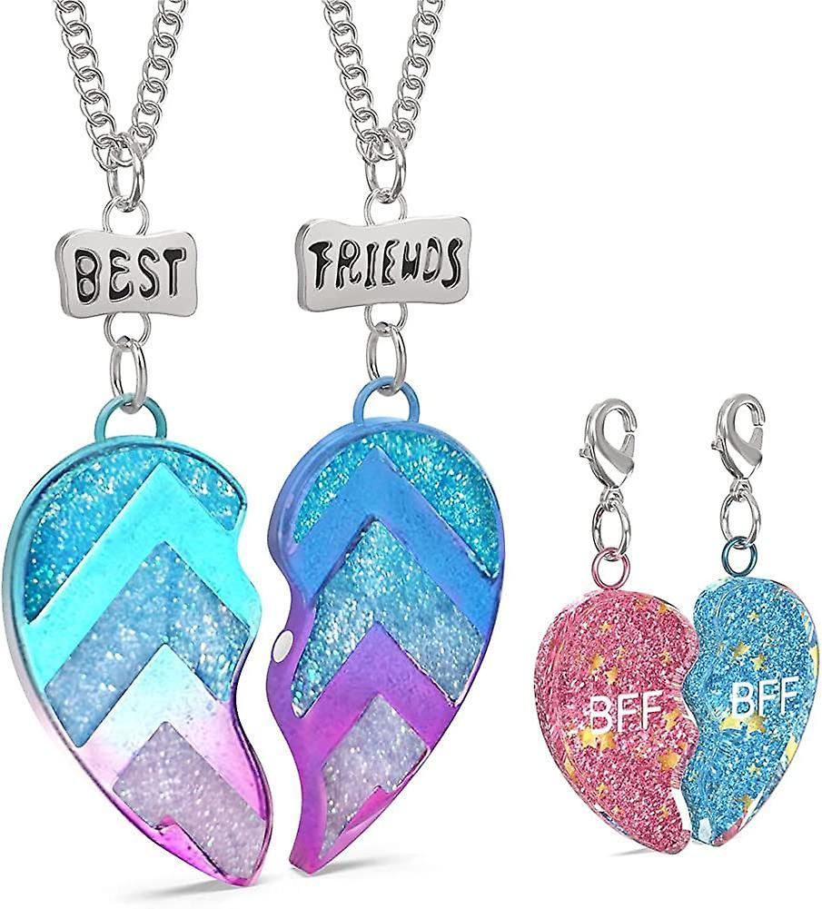 Heytea Best Friends Half Heart Pendant Necklace For Children, Kid's Best Friend Jewelry,friendship Gift Girls Bff Necklaces-love