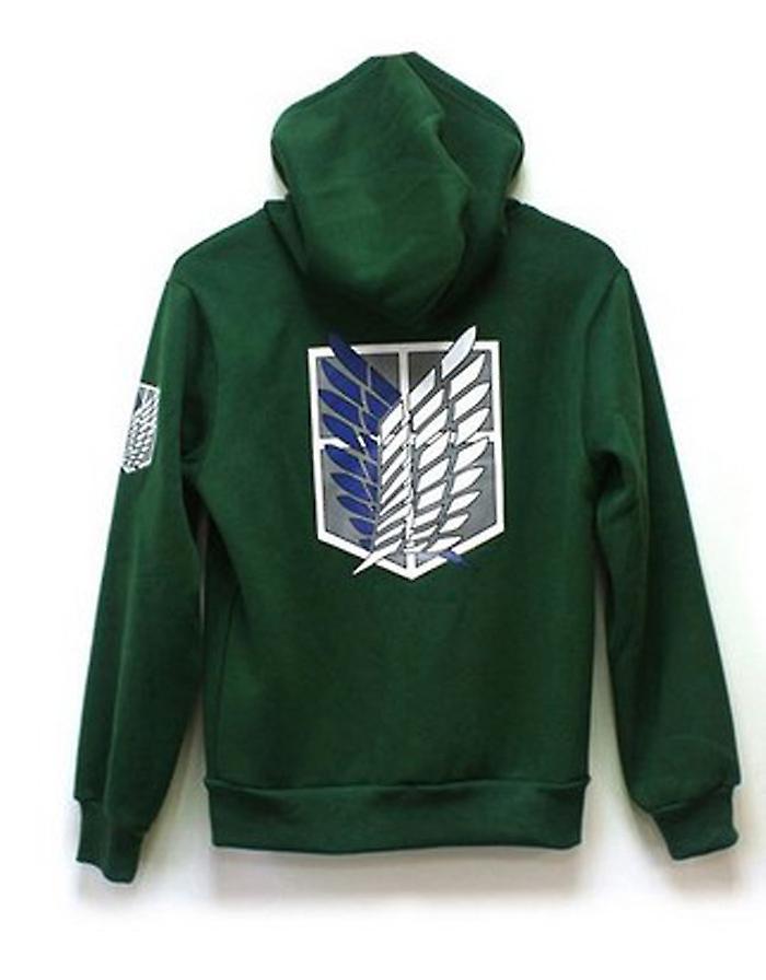 Manchalk Anime Attack On Titan Unisex Cosplay Costume Green/black Hoodie Scouting Legion Hooded Jacket High Quality S