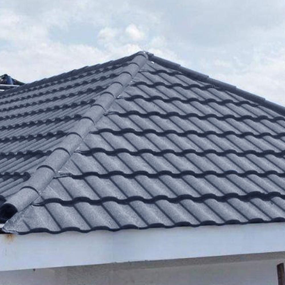 Living And Home 5pcs Rainbow Tile Stone Coated Metal Roofing Shingles,Black Grey