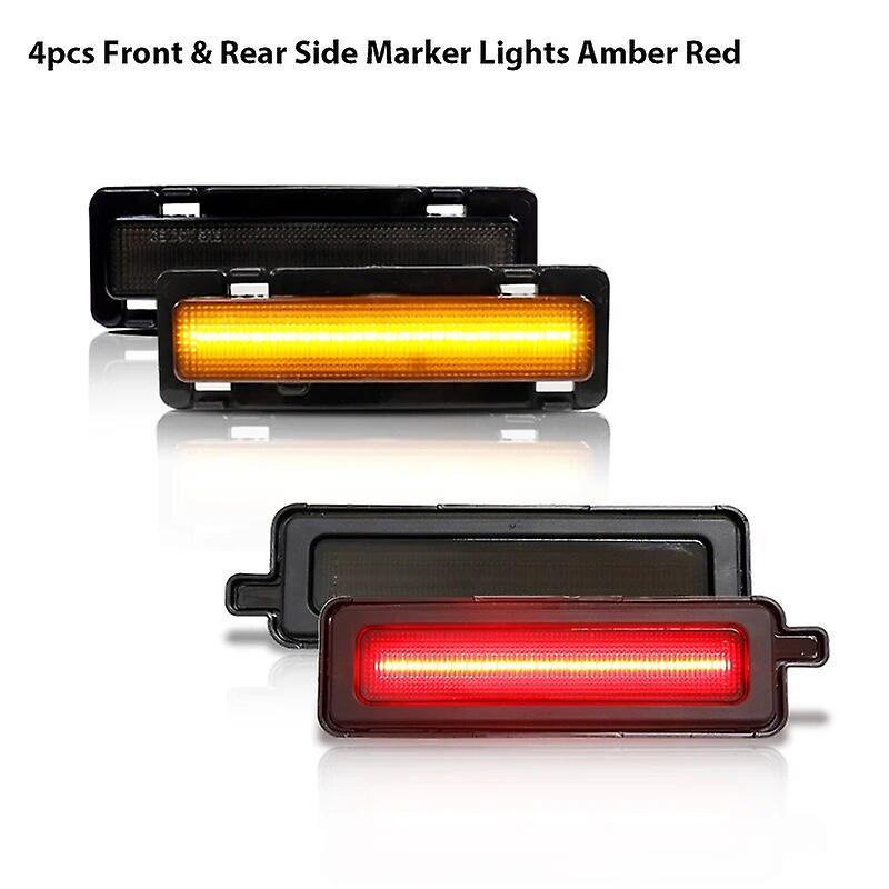 Eccpp 2pcs For 1982-1992 Pontiac Firebird Full LED Side Marker Light Front Rear Amber Red Auto Turn Signal Lamp Parking Light 12V T10 4pc Amber Red...