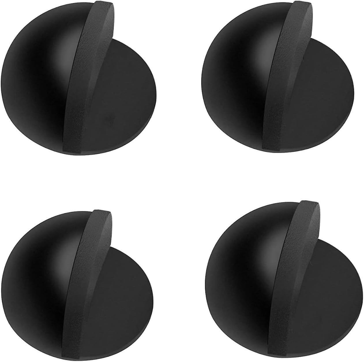 Phwj (Black)Set of 4 Door Stops and Stoppers with Rubber Sole, Adhesive Door Block to Protect Doors, Walls and Furniture