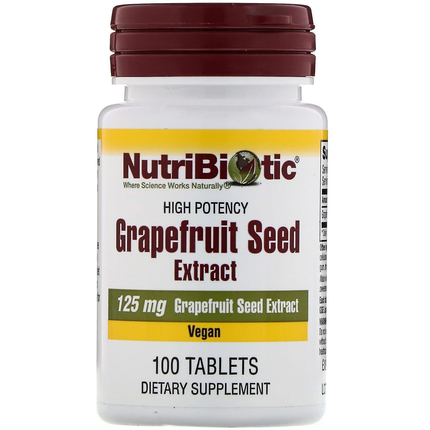 NutriBiotic, Grapefruit Seed Extract, 125 mg, 100 Tablets