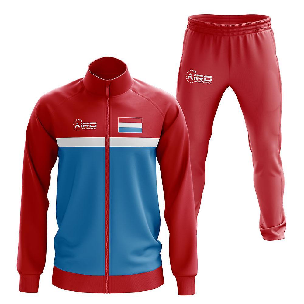 Airo Sportswear Luxembourg Concept Football Tracksuit (Red) Medium 38-40 inch Chest (96-104cm)