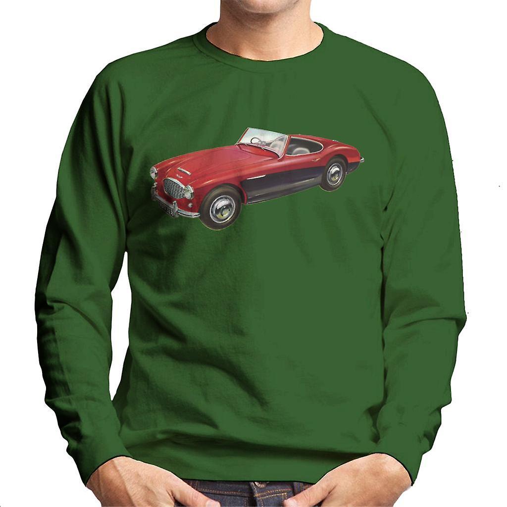 Austin Healey 3000 Mark II Red British Motor Heritage Men's Sweatshirt Bottle Green Large