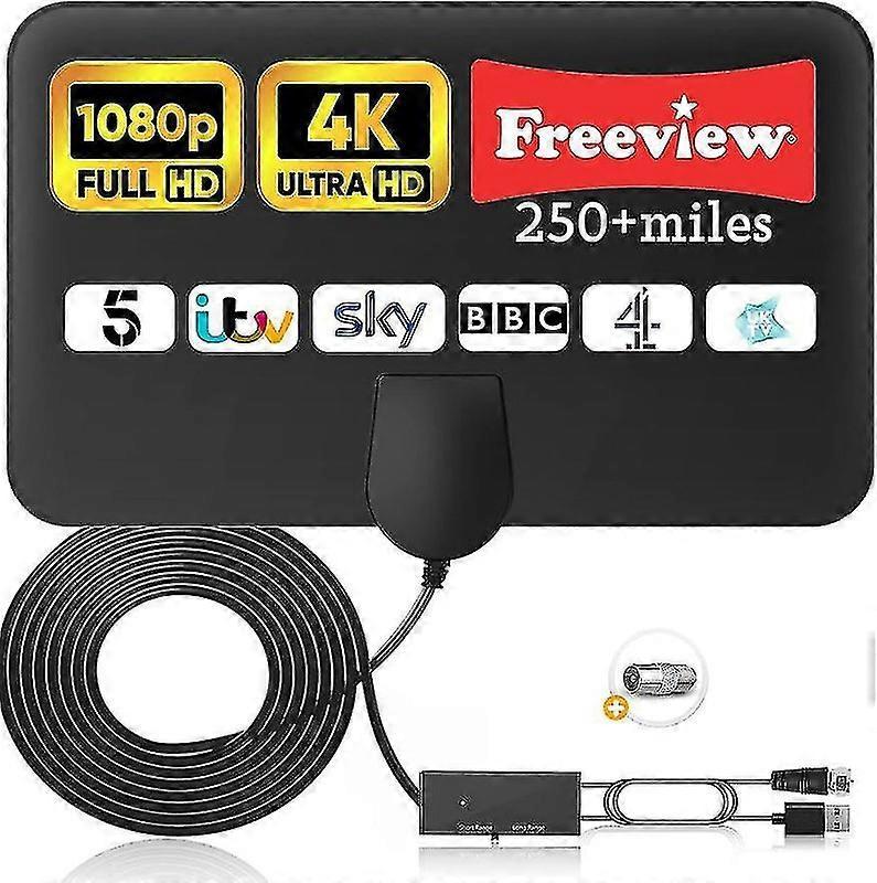 Wwxx Tv Aerial - Digital Tv Aerial Indoor 250+ Miles Long Range  Amplified Hd Tv Antenna For Freeview Tv  Support 4k 1080p Hdtv With Booster & 164 ...