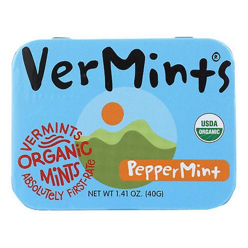 Vermints Organic Mints Peppermint, Case of 6 X 1.41 Oz (Pack of 1)