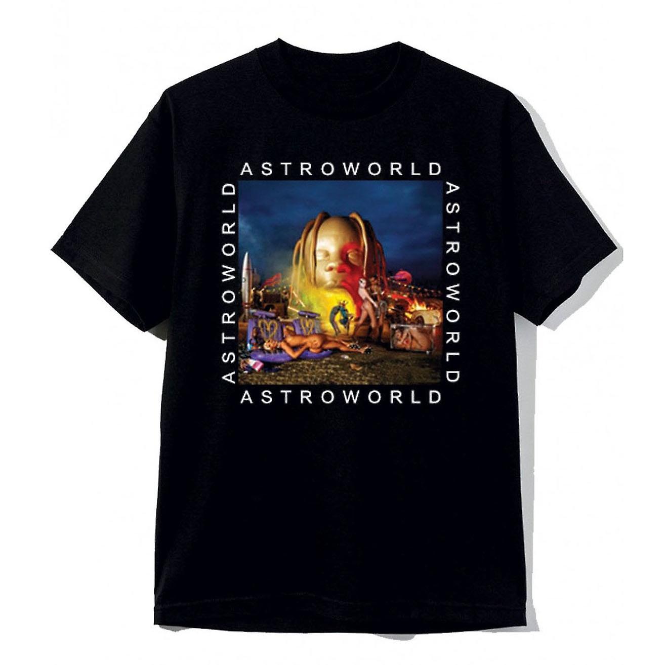 RockShark Astroworld Black Tee Shirt Travis Scott Album M