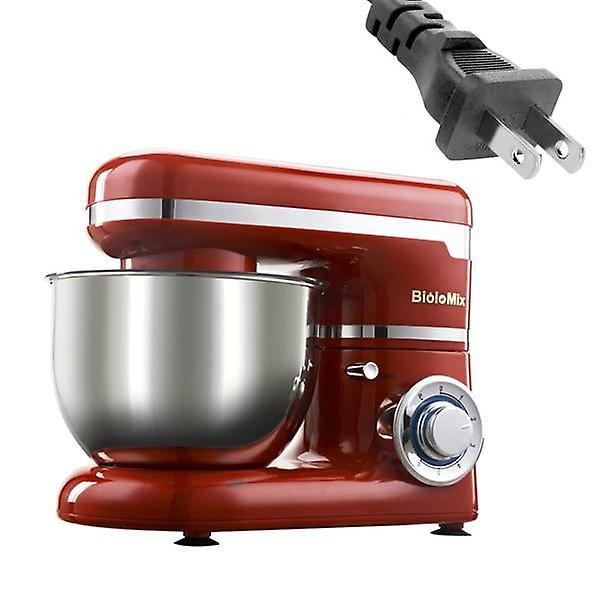 Slowmoose 1200w 4l Stainless Steel Bowl Egg Whisk Blender Cake Dough Bread Mixer Maker 100-120V RED US Plug