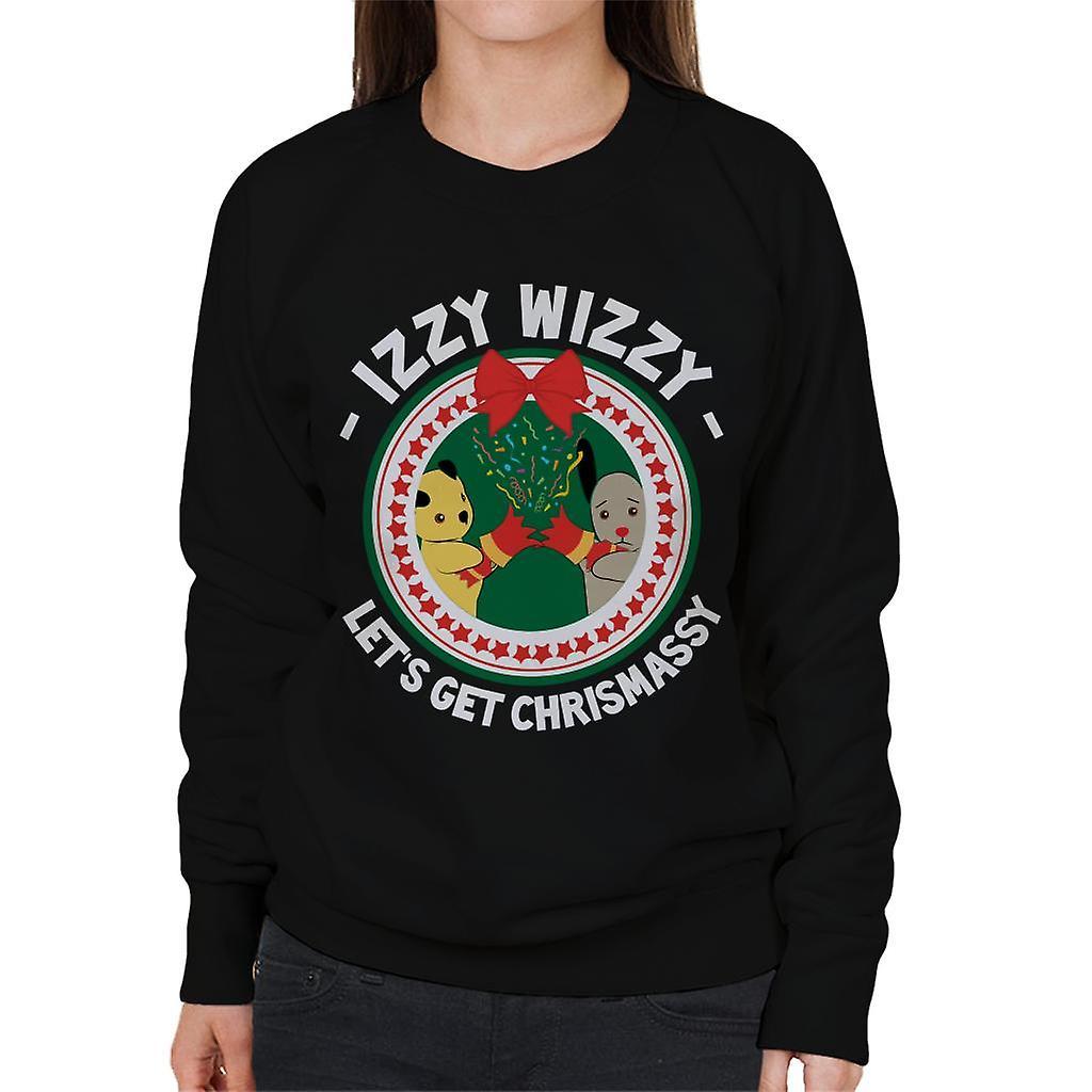 Sooty Christmas Izzy Wizzy Lets Get Chrismassy Women's Sweatshirt Black XX-Large