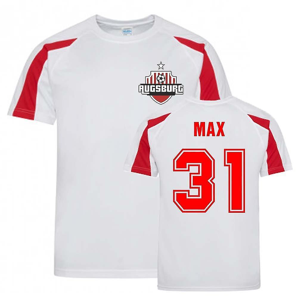 UKSoccerShop Philipp Max Augsburg Sports Training Jersey (White) XL (45-48 inch)