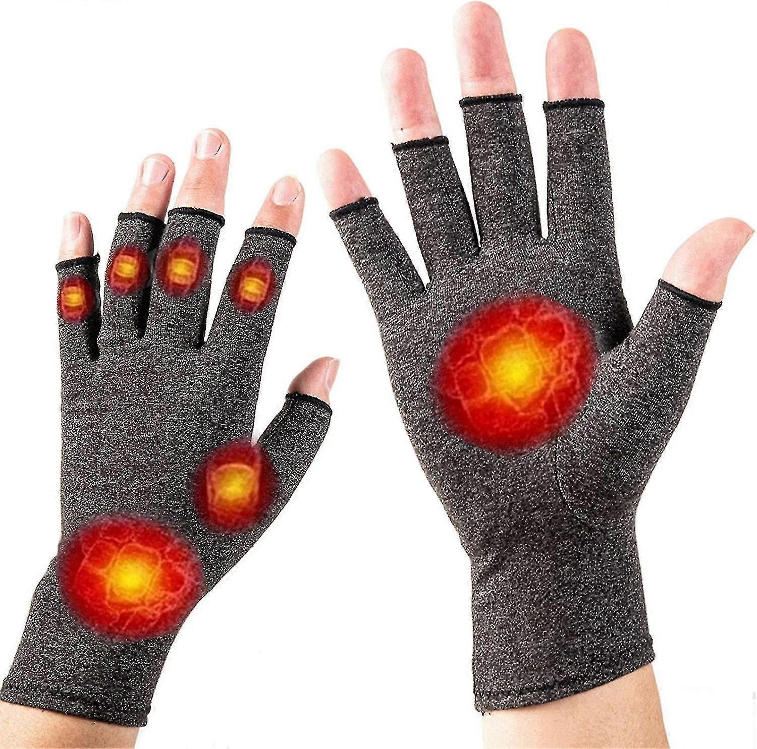 Qin Compression Arthritis Gloves, Arthritis Gloves Pain Relief Rheumatoid Osteoarthritis & Carpal Tunnel Fingerless Gloves S